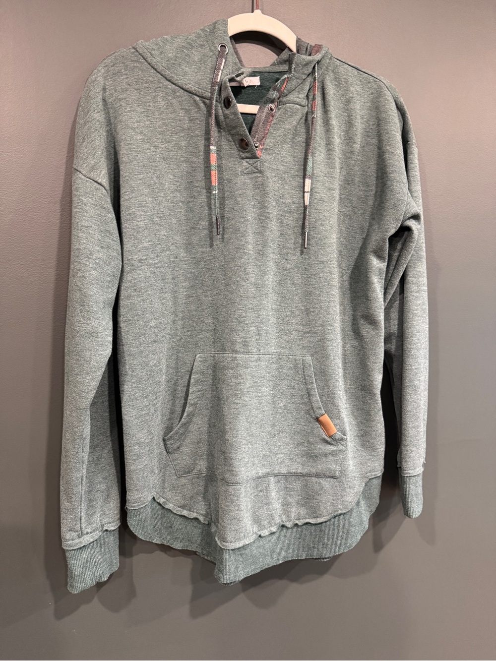 Maurices Heather Green Hooded Pullover Sweatshirt